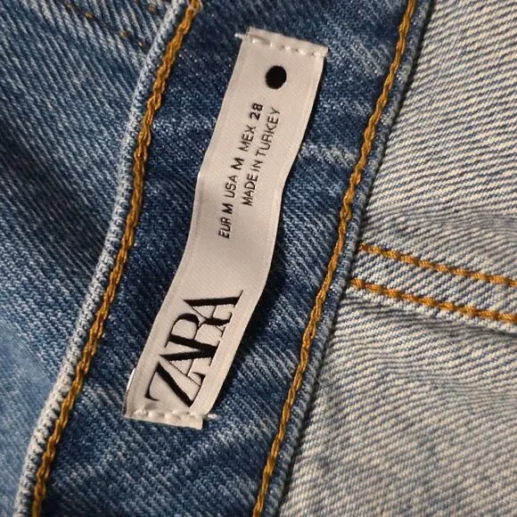 Zara Medium Wash Denim Maxi Skirt With Pockets Size Medium - Picture 6 of 8